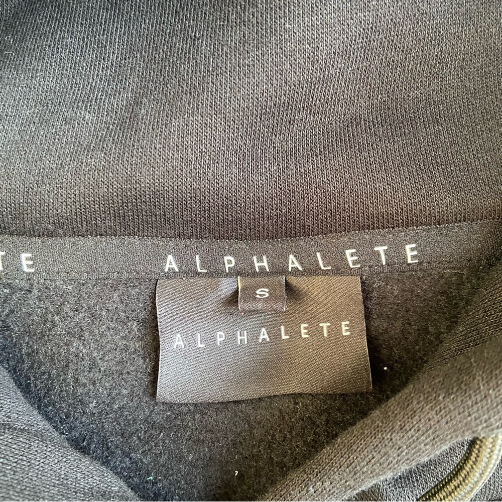 Alphalete Cropped Pullover Fleece Lined Hoodie Black Size Small - Picture 8 of 8